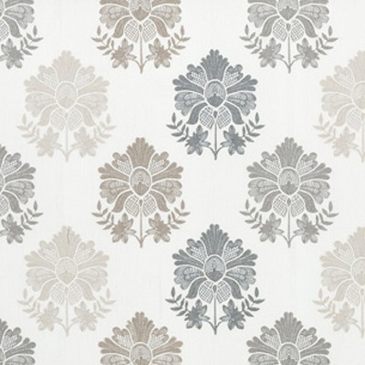 Фото Ткань портьерная с рисунком - Орнамент - стиль Английский - Белый - Купить в Интернет-магазине