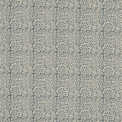 Фото Ткань портьерная с рисунком - Орнамент - стиль Английский - Синий - Купить в Интернет-магазине