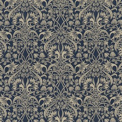 Фото Ткань портьерная с рисунком - Дамаск - стиль Английский - Синий - Купить в Интернет-магазине