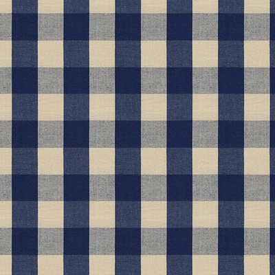 Фото Ткань портьерная с рисунком - Клетка - стиль Английский - Синяя - Купить в Интернет-магазине