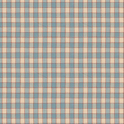 Фото Ткань портьерная с рисунком - Клетка - стиль Английский - Синяя - Купить в Интернет-магазине