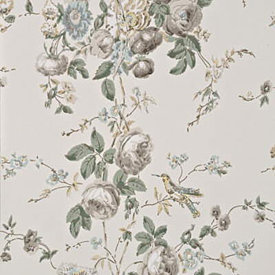 Фото Обои с рисунком - Цветы - стиль Английская классика - Светло-серые - Купить в Интернет-магазине