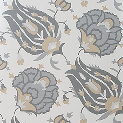 Фото Обои с рисунком - Цветы - стиль Английская классика - Серые - Купить в Интернет-магазине