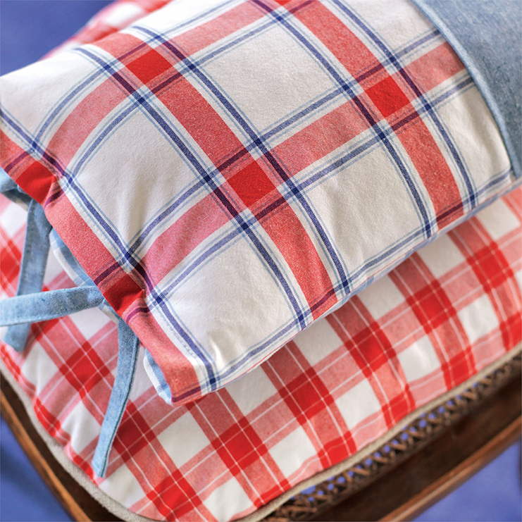 Фото Ткань портьерная с рисунком - Клетка - стиль Английский - Белая - Купить в Интернет-магазине