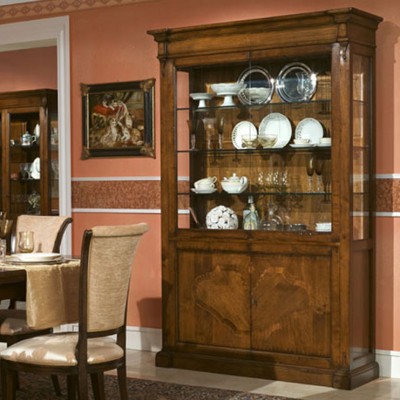 Фото Витрина широкая - стиль Европейская эклектика - Для столовой - Со стеклянными дверями - Zilio - Caruzo - Купить в Интернет-магазине