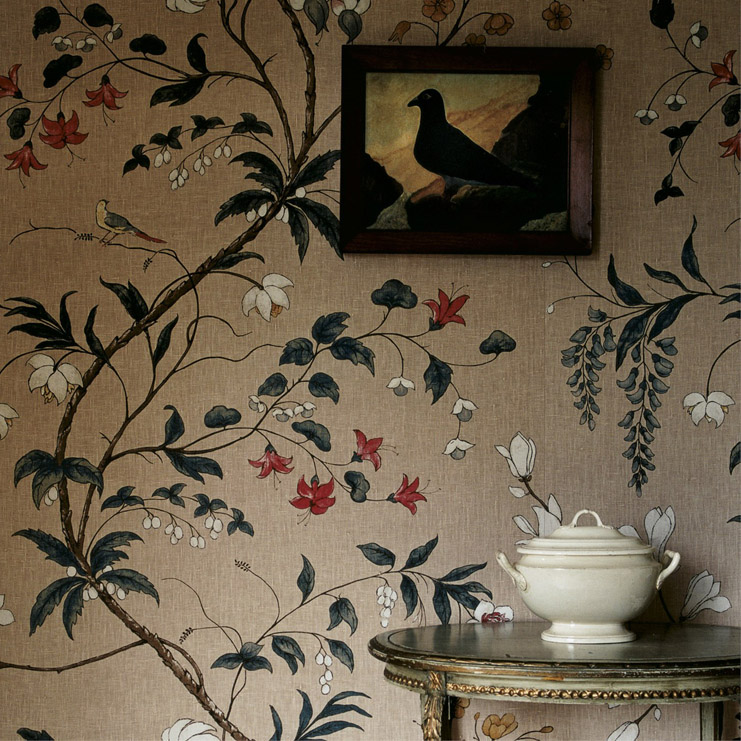 Фото Ткань портьерная с рисунком - Цветы - стиль Английский - Купить в Интернет-магазине