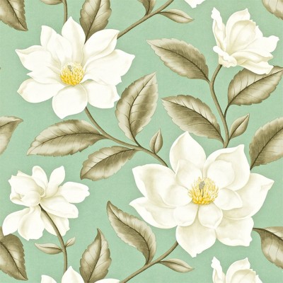 Фото Обои с рисунком - Цветы - стиль Английская классика - Бирюзовые - Купить в Интернет-магазине
