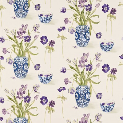 Фото Ткань портьерная с рисунком - Крупный декор - стиль Английский - Светло-серый - Купить в Интернет-магазине