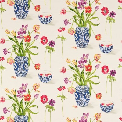 Фото Ткань портьерная с рисунком - Крупный декор - стиль Английский - Кремовый - Купить в Интернет-магазине