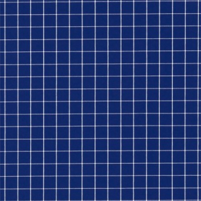 Фото Ткань портьерная с рисунком - Клетка - стиль Английский - Синяя - Купить в Интернет-магазине