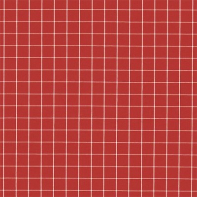 Фото Ткань портьерная с рисунком - Клетка - стиль Английский - Красная - Купить в Интернет-магазине