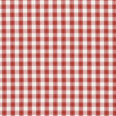 Фото Ткань портьерная с рисунком - Клетка - стиль Английский - Красная - Купить в Интернет-магазине