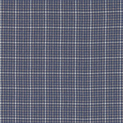 Фото Ткань портьерная с рисунком - Клетка - стиль Английский - Синяя - Купить в Интернет-магазине
