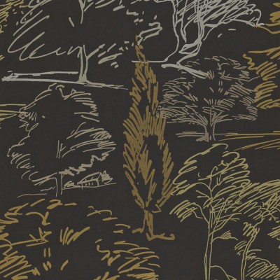 Фото Обои с рисунком - Растение - стиль Английская классика - Черные - Купить в Интернет-магазине