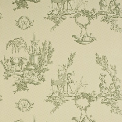 Фото Обои с рисунком - Туаль - стиль Английская классика - Зеленые - Купить в Интернет-магазине