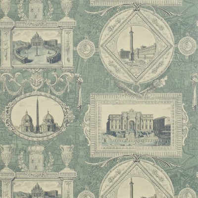 Фото Обои с рисунком - Крупный декор - стиль Английская классика - Бирюзовые - Купить в Интернет-магазине