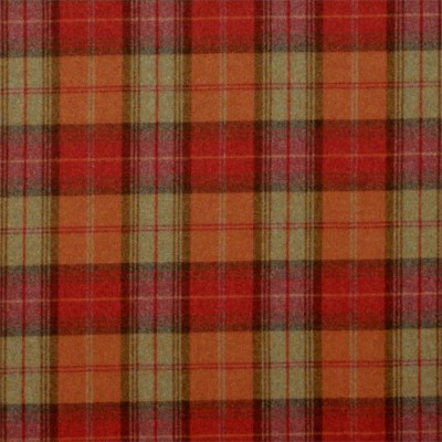 Фото Ткань портьерная с рисунком - Клетка - стиль Английский - Оранжевая - Купить в Интернет-магазине