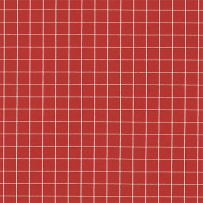 Фото Ткань портьерная с рисунком - Клетка - стиль Английский - Красная - Купить в Интернет-магазине