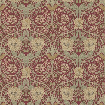 Фото Обои с рисунком - Растение - стиль Английская классика - Малиновые - Купить в Интернет-магазине