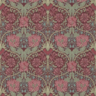 Фото Обои с рисунком - Растение - стиль Английская классика - Малиновые - Купить в Интернет-магазине