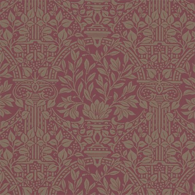 Фото Ткань портьерная с рисунком - Орнамент - стиль Английский - Малиновый - Купить в Интернет-магазине