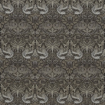 Фото Ткань портьерная с рисунком - Орнамент - стиль Английский - Черный - Купить в Интернет-магазине