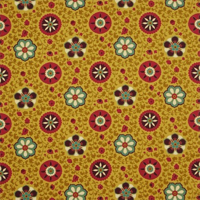 Фото Ткань портьерная с рисунком - Орнамент - стиль Английский - Желтый - Купить в Интернет-магазине