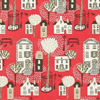 Фото Обои с рисунком - Крупный декор - стиль Английская классика - Красные - Купить в Интернет-магазине