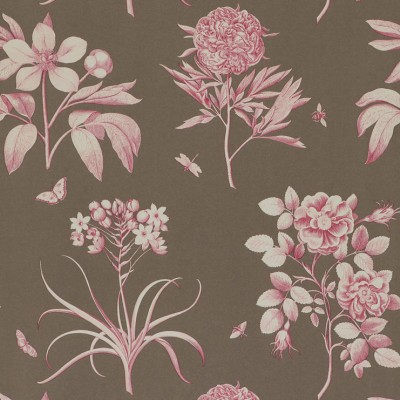 Фото Обои с рисунком - Цветы - стиль Английская классика - Коричневые - Купить в Интернет-магазине