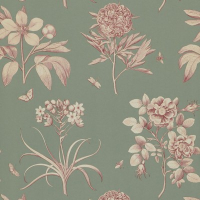 Фото Обои с рисунком - Цветы - стиль Английская классика - Серые - Купить в Интернет-магазине
