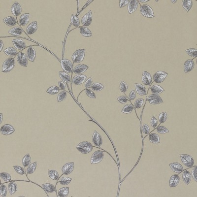 Фото Обои с рисунком - Растение - стиль Английская классика - Серебристые - Купить в Интернет-магазине