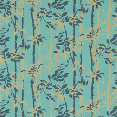 Фото Обои с рисунком - Растение - стиль Английская классика - Бирюзовые - Купить в Интернет-магазине