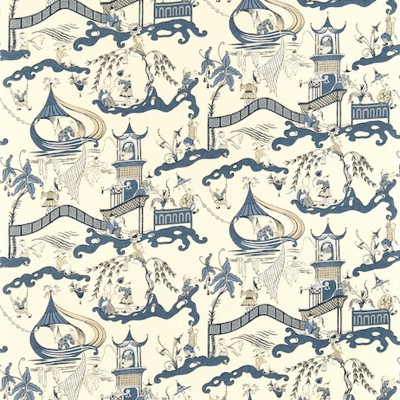 Фото Ткань портьерная с рисунком - Туаль - стиль Английский - Кремовая - Купить в Интернет-магазине