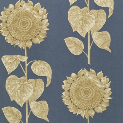 Фото Обои с рисунком - Цветы - стиль Английская классика - Синие - Купить в Интернет-магазине