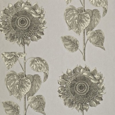 Фото Обои с рисунком - Цветы - стиль Английская классика - Серые - Купить в Интернет-магазине