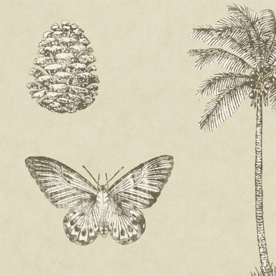 Фото Обои с рисунком - Крупный декор - стиль Английская классика - Светло-серые - Купить в Интернет-магазине