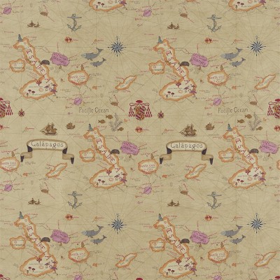 Фото Ткань портьерная с рисунком - Крупный декор - стиль Английский - Светло-коричневый - Купить в Интернет-магазине