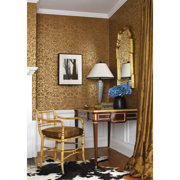 Фото Обои с рисунком - Дамаск - стиль Американский - Бежевые - Купить в Интернет-магазине