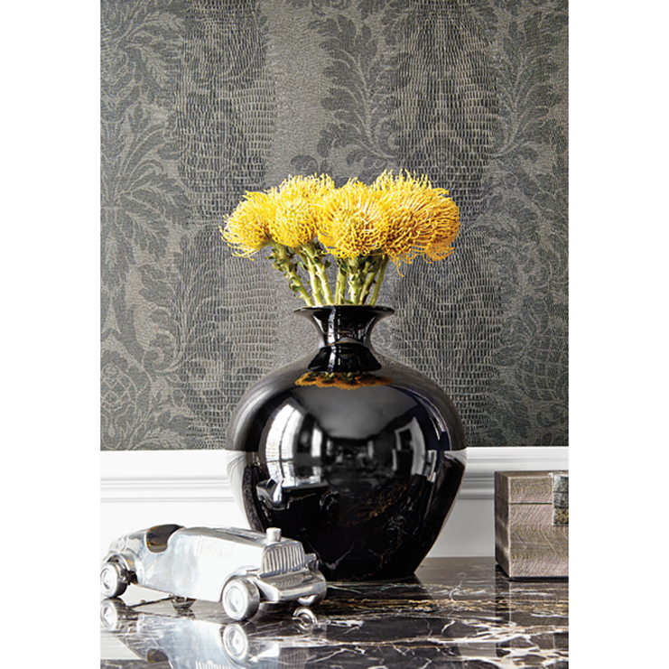 Фото Обои с рисунком - Дамаск - стиль Американский - Синие - Купить в Интернет-магазине