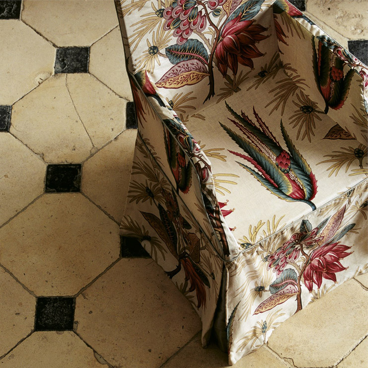 Фото Ткань портьерная с рисунком - Цветы - стиль Английский - Купить в Интернет-магазине