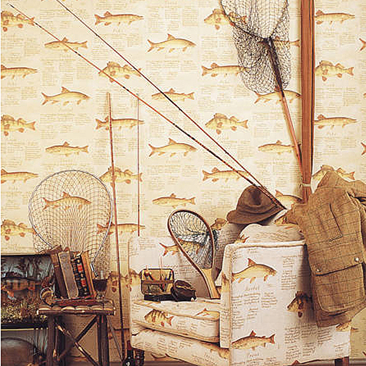 Фото Обои с рисунком - Крупный декор - стиль Английская классика - Бежевые - Купить в Интернет-магазине