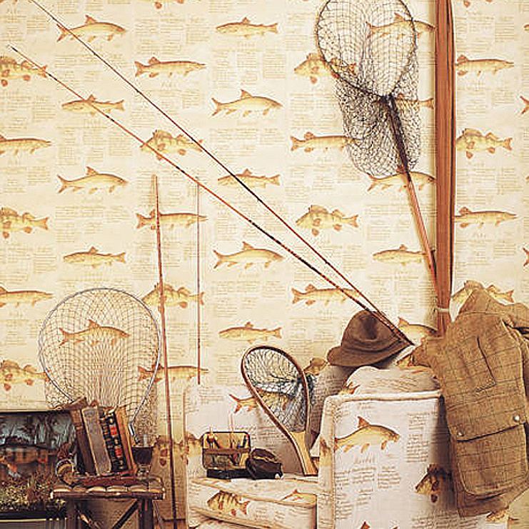 Фото Ткань портьерная с рисунком - Крупный декор - стиль Английский - Кремовый - Купить в Интернет-магазине