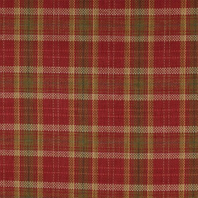 Фото Ткань портьерная с рисунком - Клетка - стиль Английский - Красная - Купить в Интернет-магазине