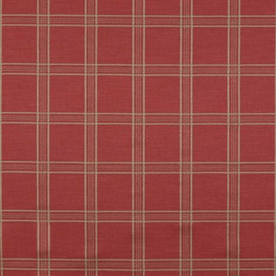 Фото Ткань портьерная с рисунком - Клетка - стиль Английский - Красная - Купить в Интернет-магазине