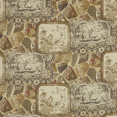 Фото Ткань портьерная с рисунком - Крупный декор - стиль Английский - Бежевый - Купить в Интернет-магазине