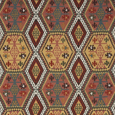 Фото Ткань портьерная с рисунком - Орнамент - стиль Английский - Красный - Купить в Интернет-магазине