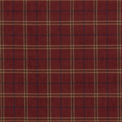 Фото Ткань портьерная с рисунком - Клетка - стиль Английский - Красная - Купить в Интернет-магазине