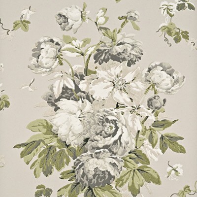 Фото Обои с рисунком - Цветы - стиль Английская классика - Серые - Купить в Интернет-магазине