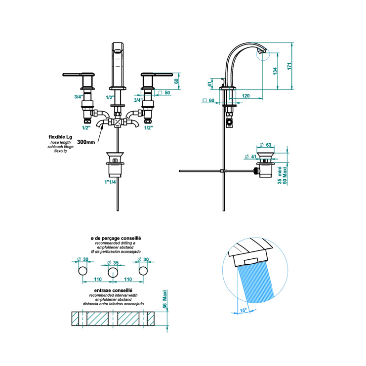 Фото Смеситель для раковины - стиль Европейский - Купить в Интернет-магазине