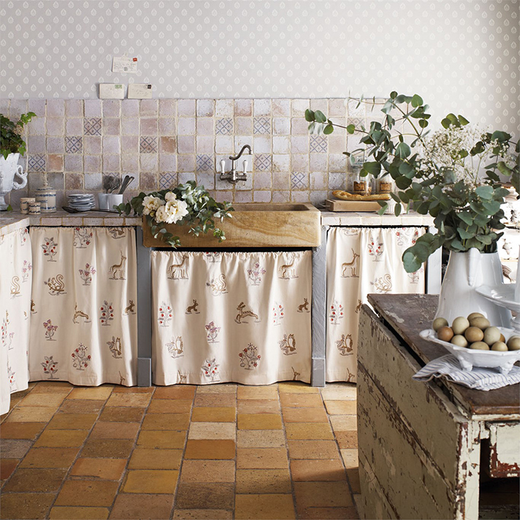 Фото Обои с рисунком - Мелкий принт - стиль Английская классика - Голубы - Купить в Интернет-магазине